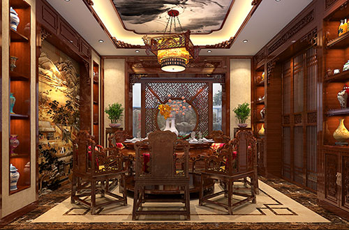 镇江温馨雅致的古典中式家庭装修设计效果图